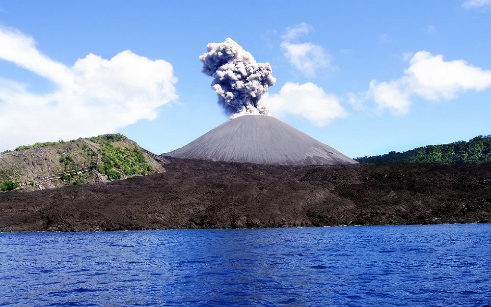 view of an active volcano Barren Island