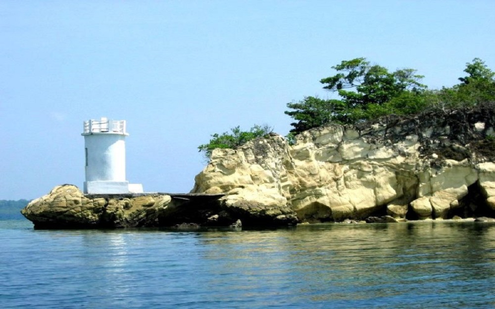 view of a light house at Elephant Beach, Havelock Island